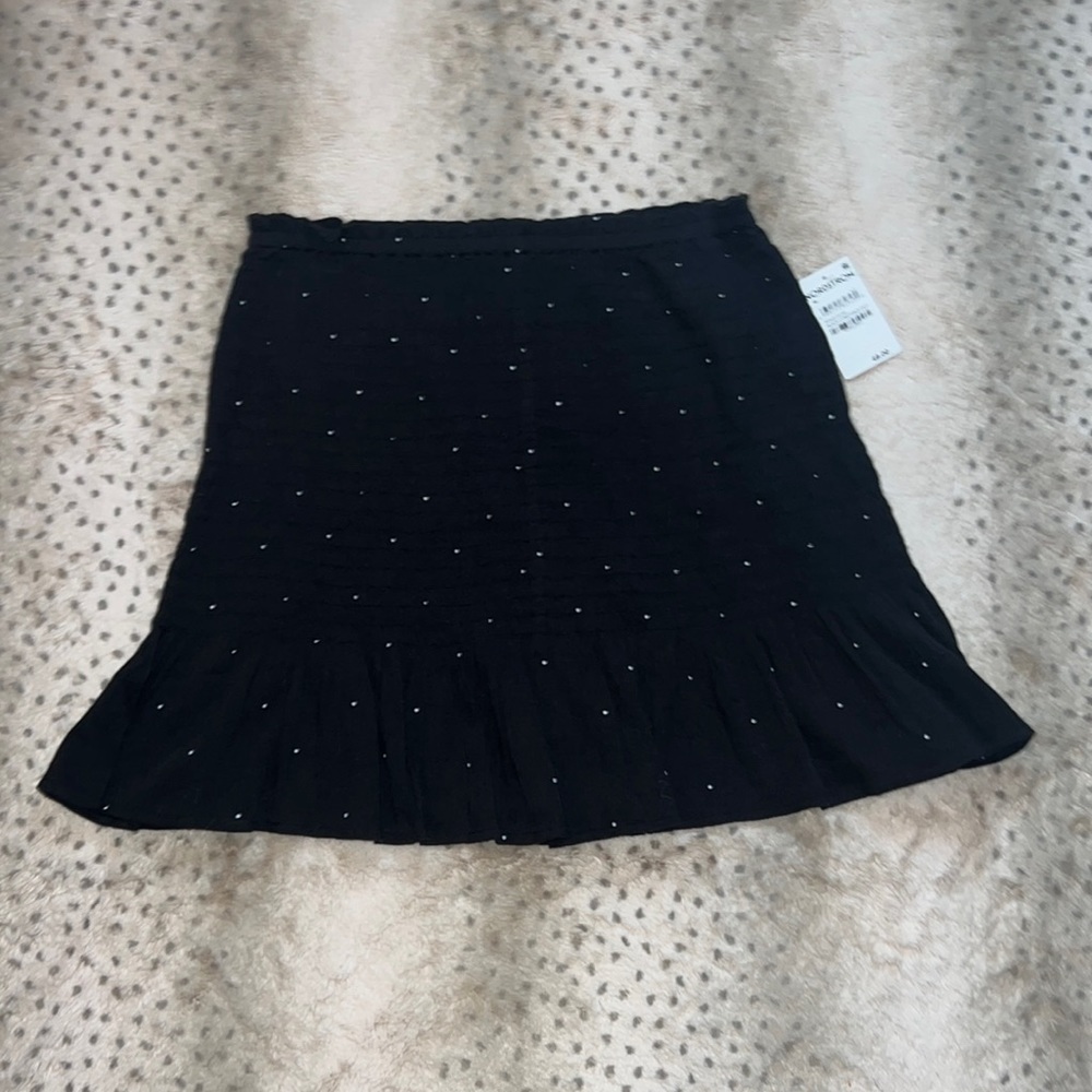 Nwt BP searsucker black & white polka dot mini skirt